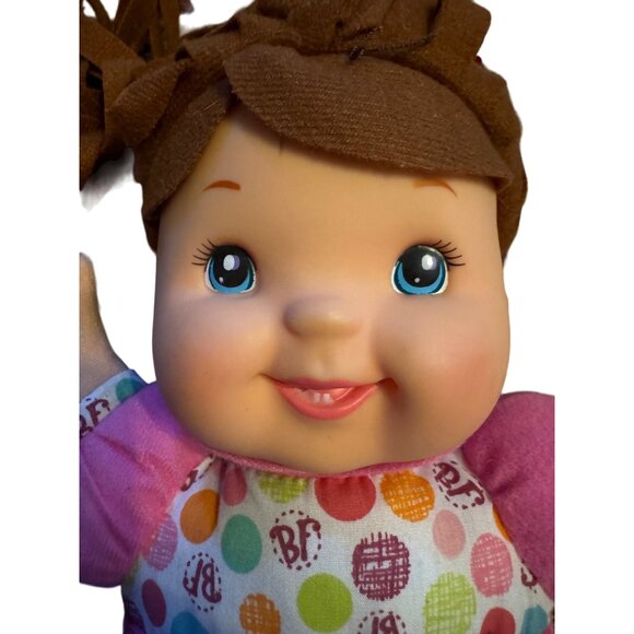 Baby's First Little Talker Soft Baby Doll Pink Outfit Brown Hair Tested Works - Picture 3 of 5